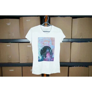 True Religion White Graphic Tshirt Women's XS #416